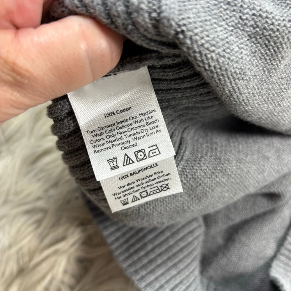 Eddie Bauer Men's XL Gray Henley Sweater 100% Cotton Gorpcore Preppy Heritage